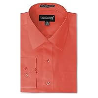 Mens Regular fit Solid Dress Shirts w/Convertible Cuffs