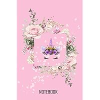 Unicorn Art Notebook- Cute Unicorn On Pink Glitter Effect Background, Large Blank Sketchbook For Girls: Notebook Planner - 6x9 inch Daily Planner ... Do List Notebook, Daily Organizer, 114 Pages