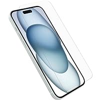 OtterBox iPhone 15 Plus Glass Screen Protector, Scratch Protection, Flawless Clarity, Fingerprint Resistant (Ships in Polybag)