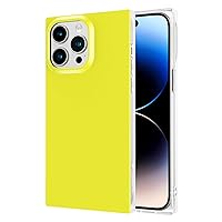 Cocomii Square Case Compatible with iPhone 14 Pro - Luxury, Slim, Glossy, Solid Color, Electrifying Neons, Easy to Hold, Anti-Scratch, Shockproof (Neon Yellow)