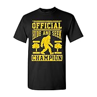 Official Hide and Seek Champion Funny DT Adult T-Shirt Tee