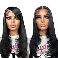 UNICE Straight 13x4 Lace Front Wigs Human Hair Wig with Inner Buckle, Layered Haircut Face Framing Frontal Wigs for Women Pre Plucked with Baby Hair 150% Density 20 inch
