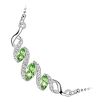 GWG Jewellery Women Necklace Gift 18K White Gold Plated Coloured Sparkling Austrian Main Cristal Within Spiral Embellished with White Stones Unique Pendant Necklace for Women