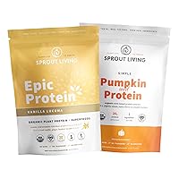 Sprout Living Protein Essentials Vanilla Lucuma & Pumpkin (Epic Protein Vanilla Lucuma and Simple Protein Pumpkin) | Complete, Organic, Plant-Based Protein Powders …