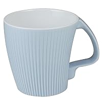 Hakusan Pottery Mug, Pale Blue Mat, Approx. φ3.7 x 3.7 inches (9.5 x 9.5 cm), 13.5 fl oz (400 ml), Stretch, Hasami Ware Made in Japan