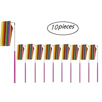2M Gymnastics Rhythmic Ribbon Dancer Dancing Ribbon Streamer Rhythm Ribbon - Set of 10 Rainbow Colors