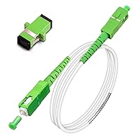 SC/APC to SC/APC Fiber Optic Internet Cable, Armored Single Mode Patch Cable, Fiber Optic Jumper Optical Patch Cord - SIMPLEX - 9/125um - OS1/OS2 Compatible, LSZH White, 1m