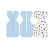 Love to Dream Swaddle UP 0.2TOG Bundle, Baby Sleep Sack, Self-Soothing Swaddles for Newborns, Improves Sleep, Snug Fit Helps Calm Startle Reflex, New Born Essentials for Baby, Blue Lite Bundle Pack