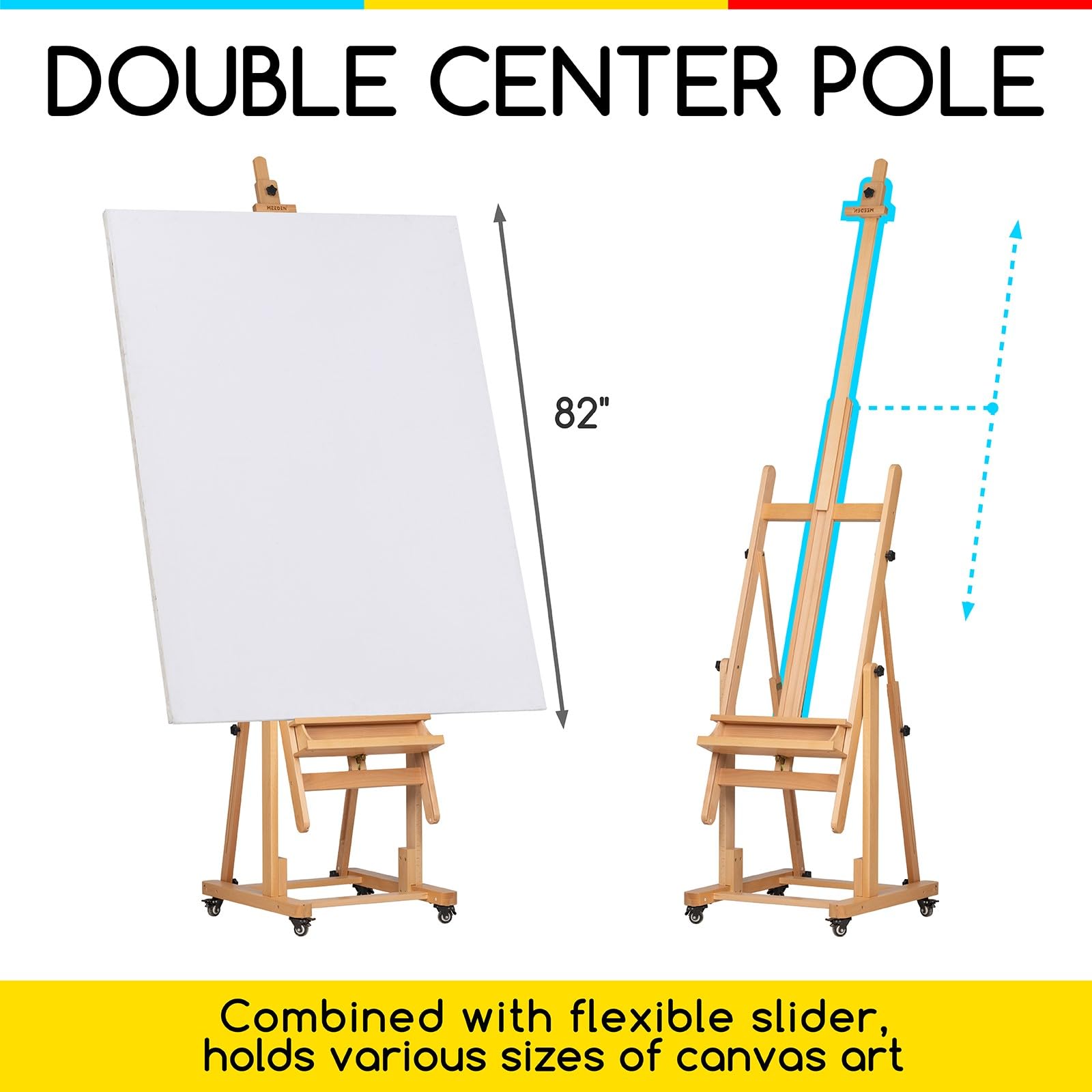 Extra Large Heavy-Duty H-Frame Studio Easel