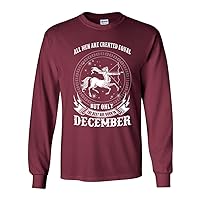 Long Sleeve Adult T-Shirt Sagittarius All Men are Equal Best Born in December DT
