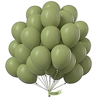 PartyWoo Sage Green Balloons, 51 pcs 12 Inch Boho Green Balloons, Matte Green Balloons for Balloon Garland Balloon Arch as Party Decorations, Birthday Decorations, Baby Shower Decorations, Green-F11