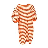 Kids Pageant Gown Toddler Girls T Shirt Striped Mid Sleeve Long Sweater Dress for 3 to 8 Years Purge Candy Girl Dress