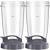 Blender Cups 24oz Cups with Flip-Top To-Go-Lids Fit for NutriBullet Blender 600W Pro 900W NutriBullet Replacement Parts