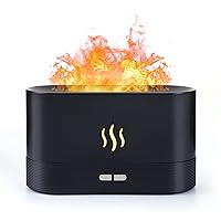 Oil Diffuser, Flame Diffuser Humidifier, Essential Oil Diffuser Home,Aroma Diffuser for Office, Yoga or Spa, No Water Auto Shut Off Protection, Portable Noiseless (Black)