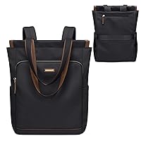 GOLF SUPAGS Convertible Backpack for Women Tote Bag Casual Daypack Laptop Backpack for Daily Work College Travel (Black)