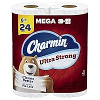 Ultra Strong Toilet Paper, 6 Mega Rolls = 24 Regular Rolls