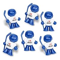 Little Joe 96428-6PK I Love Hockey New Car Scent Blue Car Air Freshener A/C Vent Clip Uses Alcohol-Free Fragrance Oil is Non-Hazardous and Non-Toxic Plastic, Pack of 6