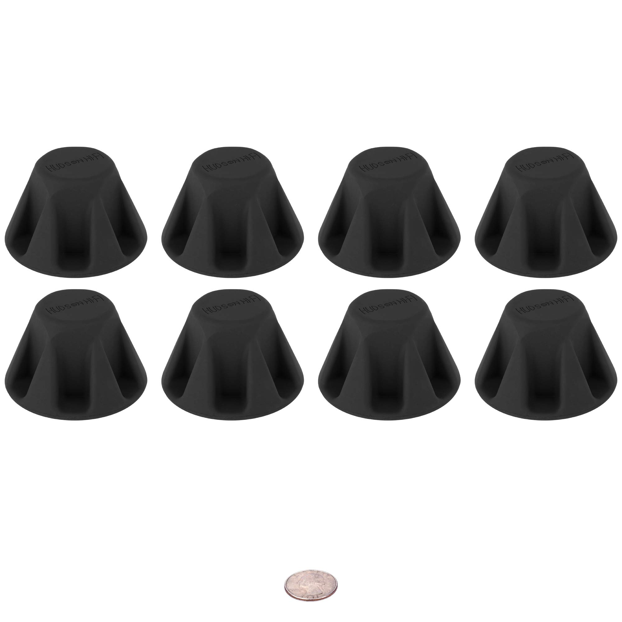 1.5” Bigfoot Isolation Feet - Non Adhesive Rubber Stoppers - 8 Pack Non-Skid Rubber Bumpers for Turntable Isolation - Anti Vibration Pads - 50 Duro