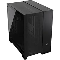 CORSAIR 6500D AIRFLOW Mid-Tower ATX Dual Chamber PC Case – Tempered Glass – Reverse Connection Motherboard Compatible – No Fans Included – Black