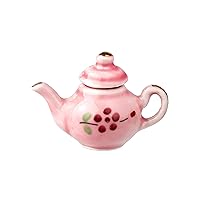 Melody Jane Dolls Houses Dollhouse Pink & Red Floral Teapot Miniature Kitchen Dining Accessory 1:12