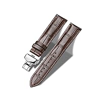 Genuine Leather Band Alligator and Cowhide Replacement Deployment Buckle Watch strap12mm to 17mm Crocodile Leather Strap for Men's and Women's