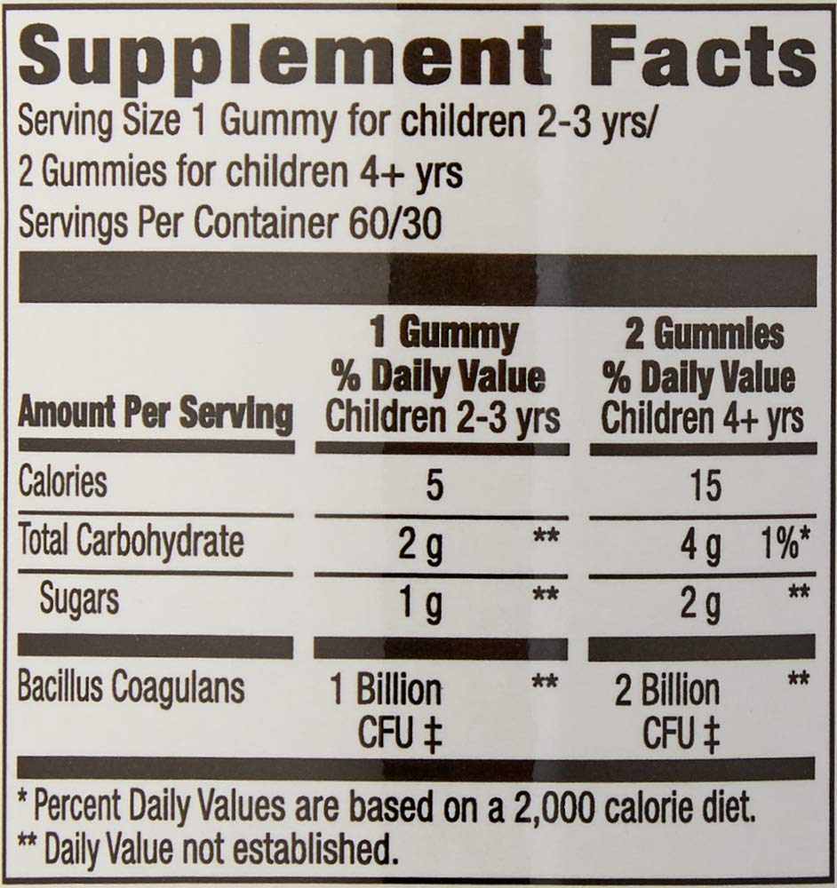 Amazon Brand - Mama Bear Vegan Probiotic, Berry, 60 Gummies, 1 Billion CFU per Gummy