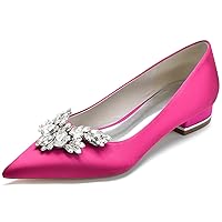 Womens Pointed Toe Rhinestones Flats Slip On Shoes Flats Wedding Shoes For Bride Low Heel Shoes Dressy