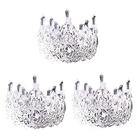 3 Pcs Silver Headpiece Photo Prop Silver Tiara Crystal Cake Decor Princess Headband Prince Headpiece Princess Tiara for Women Baroque Cupcake Pearlescent Appetizer White Women's