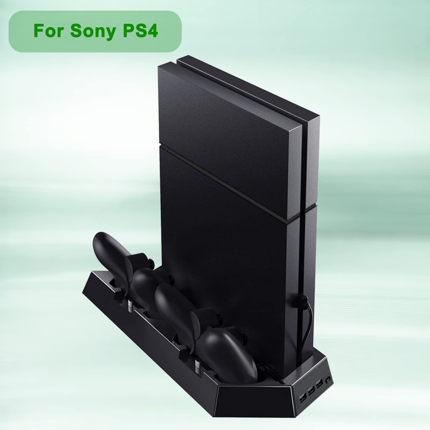 OSTENT Dual Motors Cooling Fan Radiator Charger Station USB Hub Vertical Stand for Sony PS4 / Slim Console