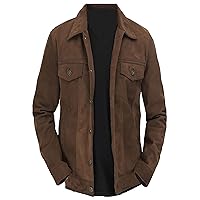 Men's Suede Leather Jacket. Mens Brown Logan Cowboy Suede Jacket. Biker Vintage Brown Jacket Winter outwear.