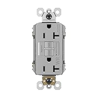 Legrand radiant 2097TRWRGRY 20 Amp Outdoor GFCI Self Test Tamper Resistant Weather Resistant Decorator Duplex Outlet, Gray (1 Count)