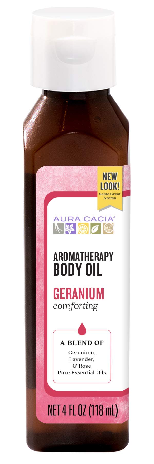 Aura Cacia Body Oil, Comforting Geranium, 4 Fluid Ounce