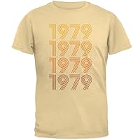 Retro Vintage Flashback Paralines Birthday 1979 Mens T Shirt Yellow Haze 2XL