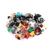 Wheels, Tires, and Axles Set - Building Bricks Block Compatible Major Brands - Steering Wheels, Windshields and Colorful Brick Building Chassis Pieces Education Wheels Set Toy for Boys Age 6+ Gifts