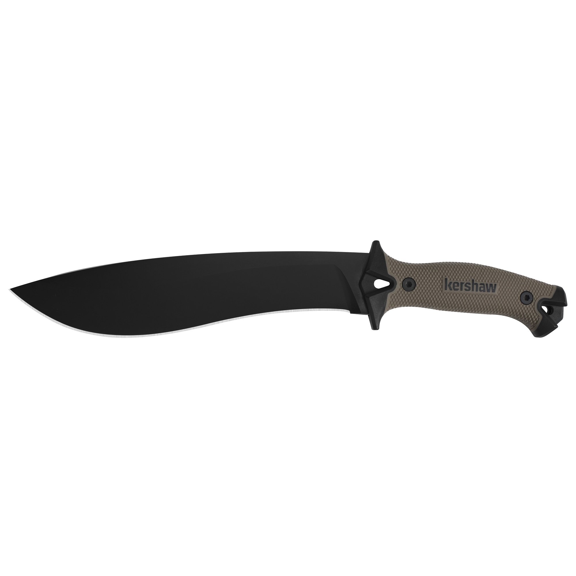 Kershaw Camp 10 - Tan Machete, Fixed Blade Knife, 10-in. 65Mn Carbon Steel Blade Includes Sheath, Camp Series Machete, Outdoor and Survival Tool