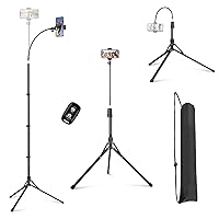 Eicaus 87'' Tall Phone Tripod with Flexible Gooseneck, Portable Tripod for Cell Phone with Remote and Bag, Travel Tripod Stand for iPhone 15/14/13/12/11 and Pro Series, Android, Cameras
