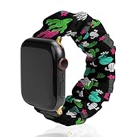 Cactus Pattern Watch Band Soft Scrunchie Watch Strap Sport Strap Compatible with