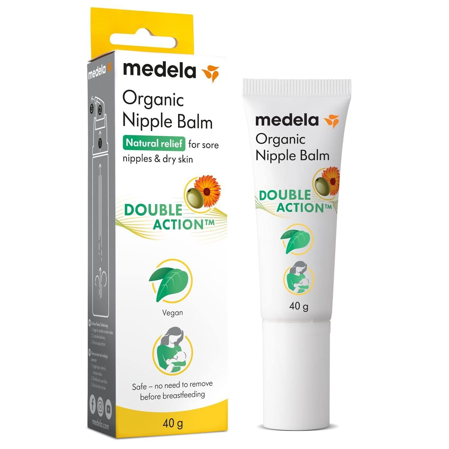 Medela Purelan Organic Nipple Cream | Soothing and Nourishing for Breastfeeding Moms | 100% Natural and Safe | Fast Relief for Sore Nipples – Postpartum Essentials – 1.34 fl. oz.
