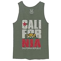 California Republic Bear Cali Graphic Retro Vintage State Men's Tank Top