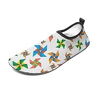 Colorful Windmill Pinwheel Water Shoes for Women Men Quick-Dry Aqua Socks Sports Shoes Barefoot Yoga Slip-on Surf Shoes