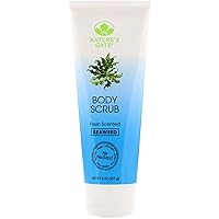 Natural Body Scrub, Seaweed, Fresh Scented, Gently Exfoliates, Softens, Hydrates, and Smooths Skin; Vegan, Non GMO, Gluten Free, Paraben Free, and Cruelty Free, 8 Ounce Recyclable Tube