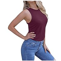 Plus Size Tank Top for Women,Summer Sleeveless Solid Fashion Casual Shirt Trendy 2024 Loose Outdoor Blouse T-Shirt