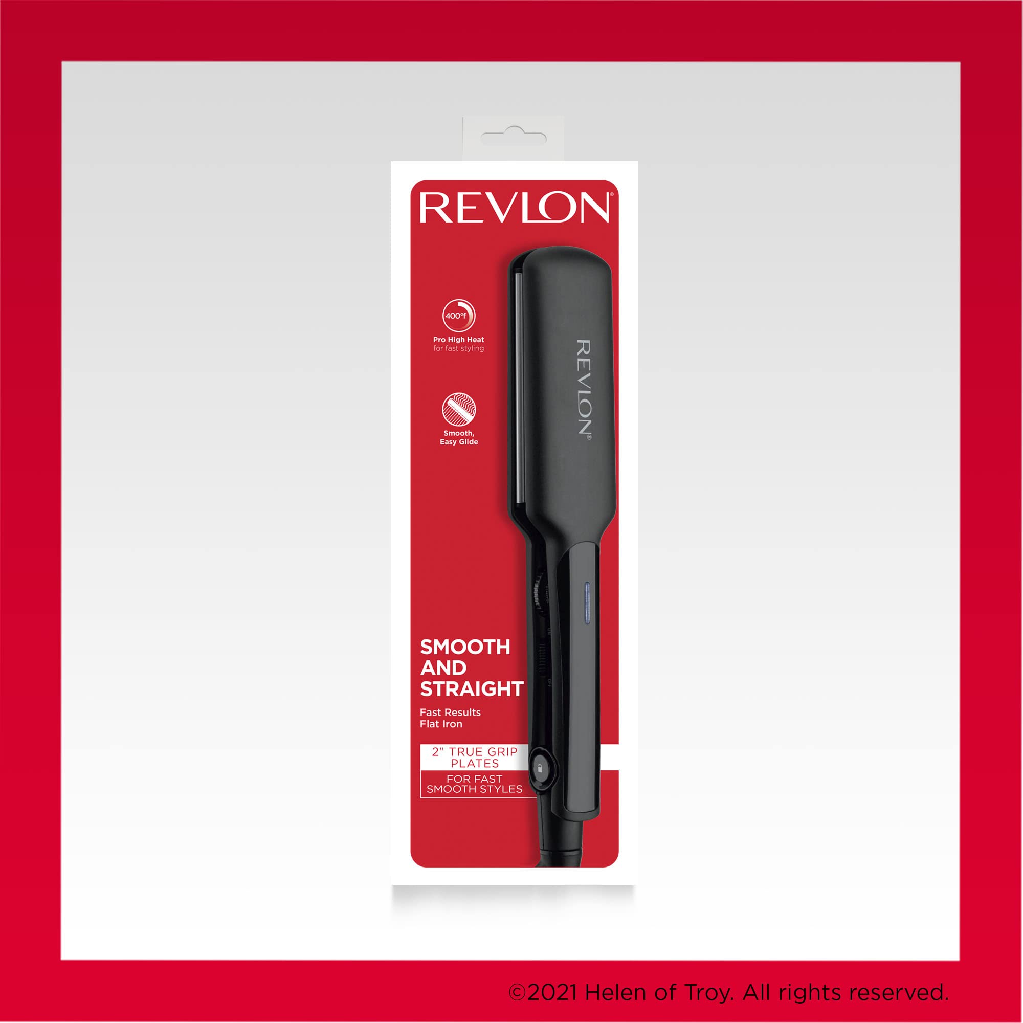REVLON Smooth and Straight Ceramic Flat Iron | Fast Results, Smooth Styles (2 in)