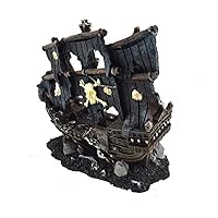 CHCDP Artificial Aquarium Sunk Boat Decoration Fish Tank Ancient Wreck Ship Ornament Hiding Cave for Fish Shrimp Rock Acuarios Decor