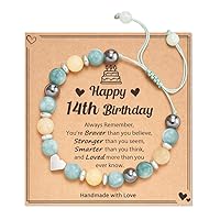 HGDEER 5-21 Year Old Birthday Gifts for Girls and Her, Meaningful Nature Stone Bracelet with Message Card for Daughter Granddaughter Niece Sister Friend