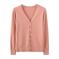 Autumn and Winter Women's Cardigan Loose Solid Color Single Breasted V-Neck Sweater Fashion Knitted Cardigan