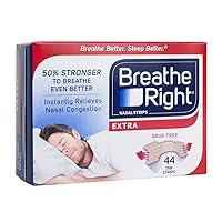 Breathe Right Extra Strong Nasal Strips One Size Fits All, Tan (44 ct)