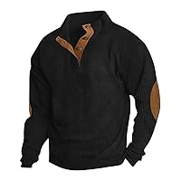 Mens Sweater Mens Corduroy Shirt Lapel Collar Button Up Pullover Mock Neck Long Sleeve Sweaters Polo Sweatshirts