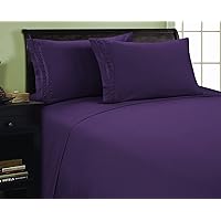 1500 Thread Count 3-Line Egyptian Quality Microfiber Luxurious Silky Soft Wrinkle & Fade Resistant 4 pc Sheet Set, Deep Pocket Up to 16