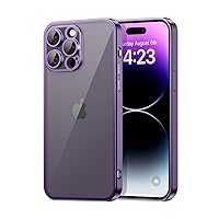 Cell Phone Case for iPhone 14 Pro, [Protective Cover] [Anti-Yellowing] [Soft TPU] [Stylish Frame] Transparent Slim Thin Bumper Basic Case